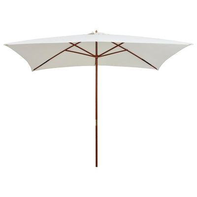 Vidaxl Parasol con polo in legno 200x300 cm Bianco