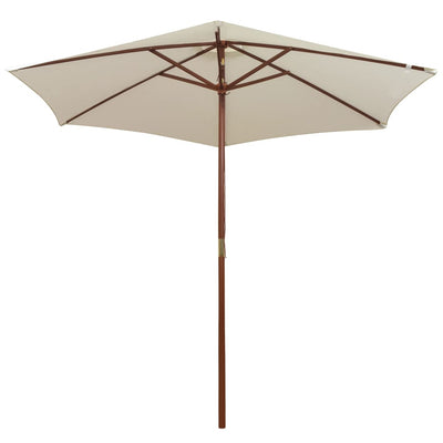 Vidaxl Parasol 270x270 cm Crema di palo in legno bianco