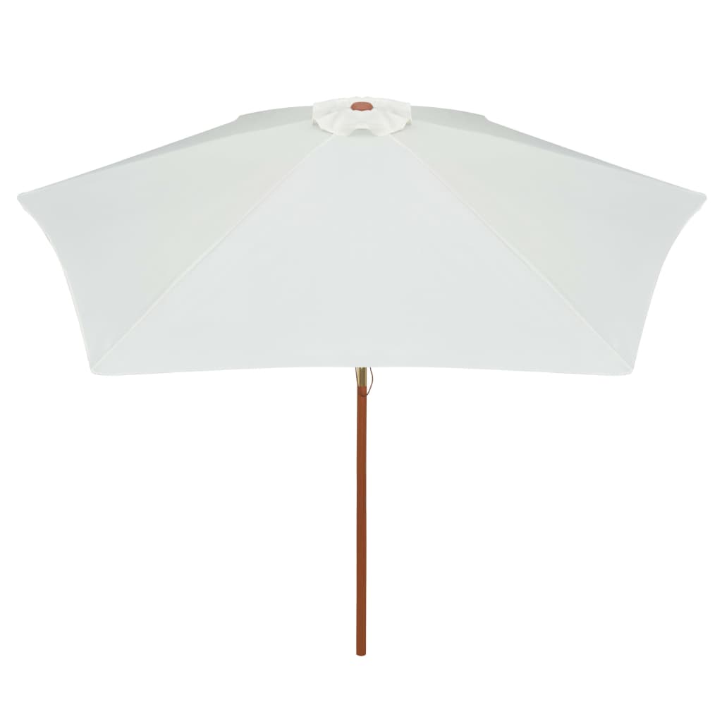 Vidaxl Parasol 270x270 cm de madera de madera crema blanca
