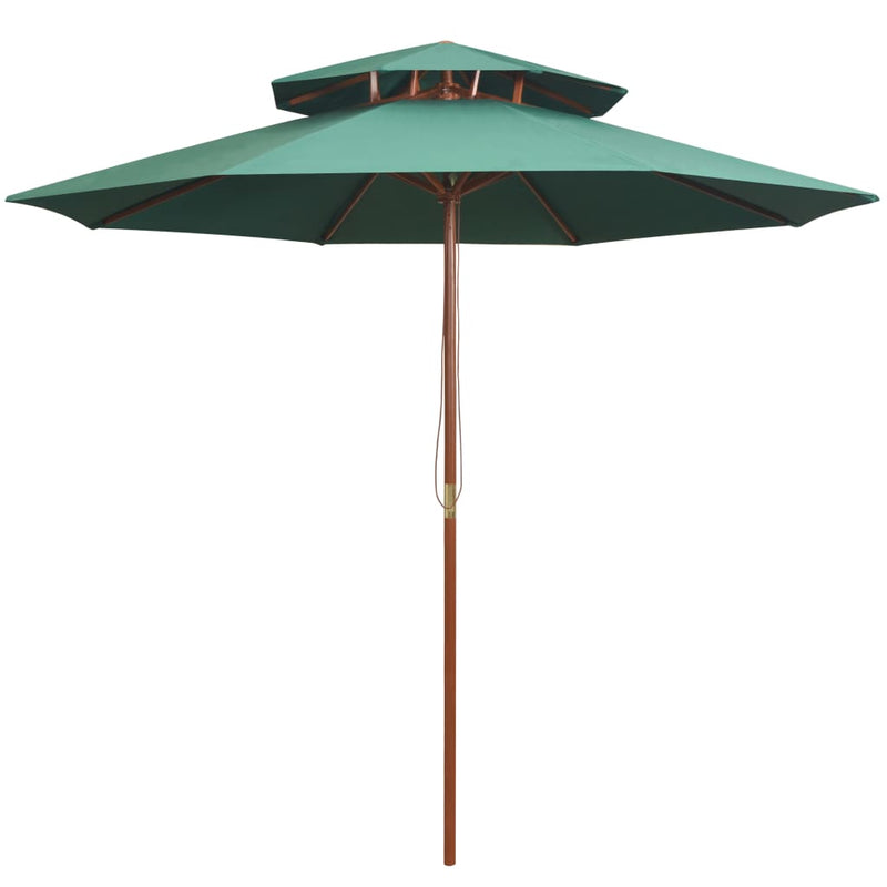 Vidaxl Parasol 270x270 cm Pole de madera verde