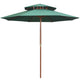Vidaxl Parasol 270x270 cm Pole de madera verde