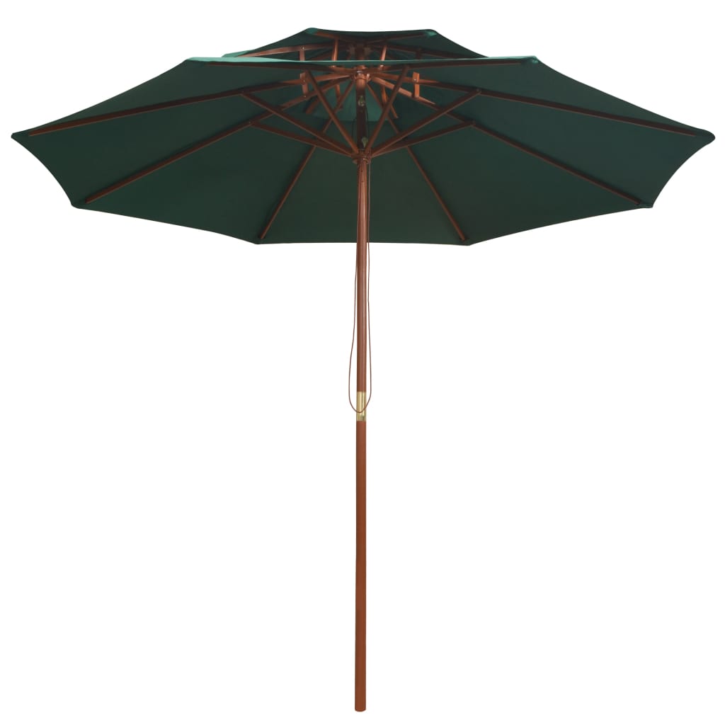 Vidaxl Parasol 270x270 cm Pole de madera verde