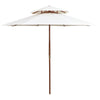 Vidaxl Double Decker Parasol 270x270 cm de madera de madera crema blanca
