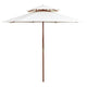 Vidaxl Double Decker Parasol 270x270 cm de madera de madera crema blanca
