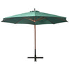 Vidaxl Parasol flotante 350 cm Pole de madera verde
