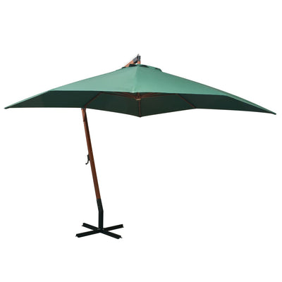 Vidaxl Parasolo galleggiante con polo in legno 300x300 cm verde