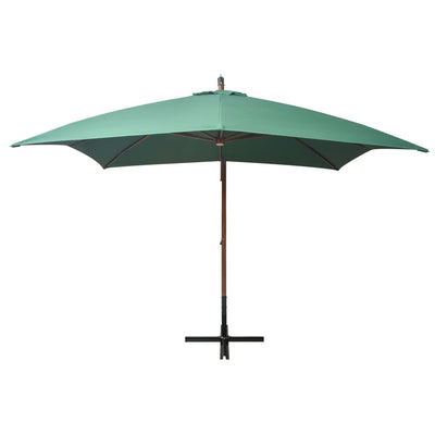 Vidaxl Parasolo galleggiante con polo in legno 300x300 cm verde