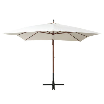 Vidaxl Parasolo galleggiante con polo in legno 300x300 cm bianco