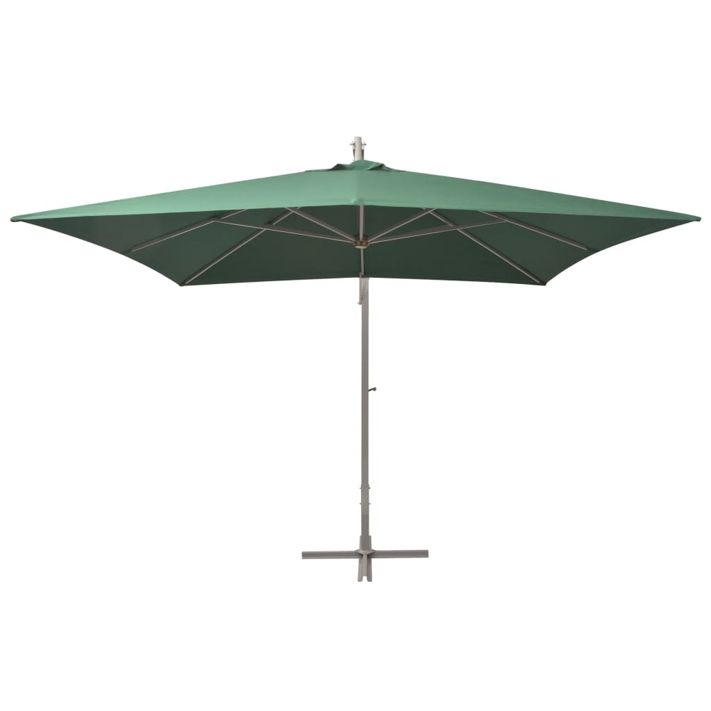 Vidaxl Parasolo galleggiante con polo in alluminio 300x300 cm verde
