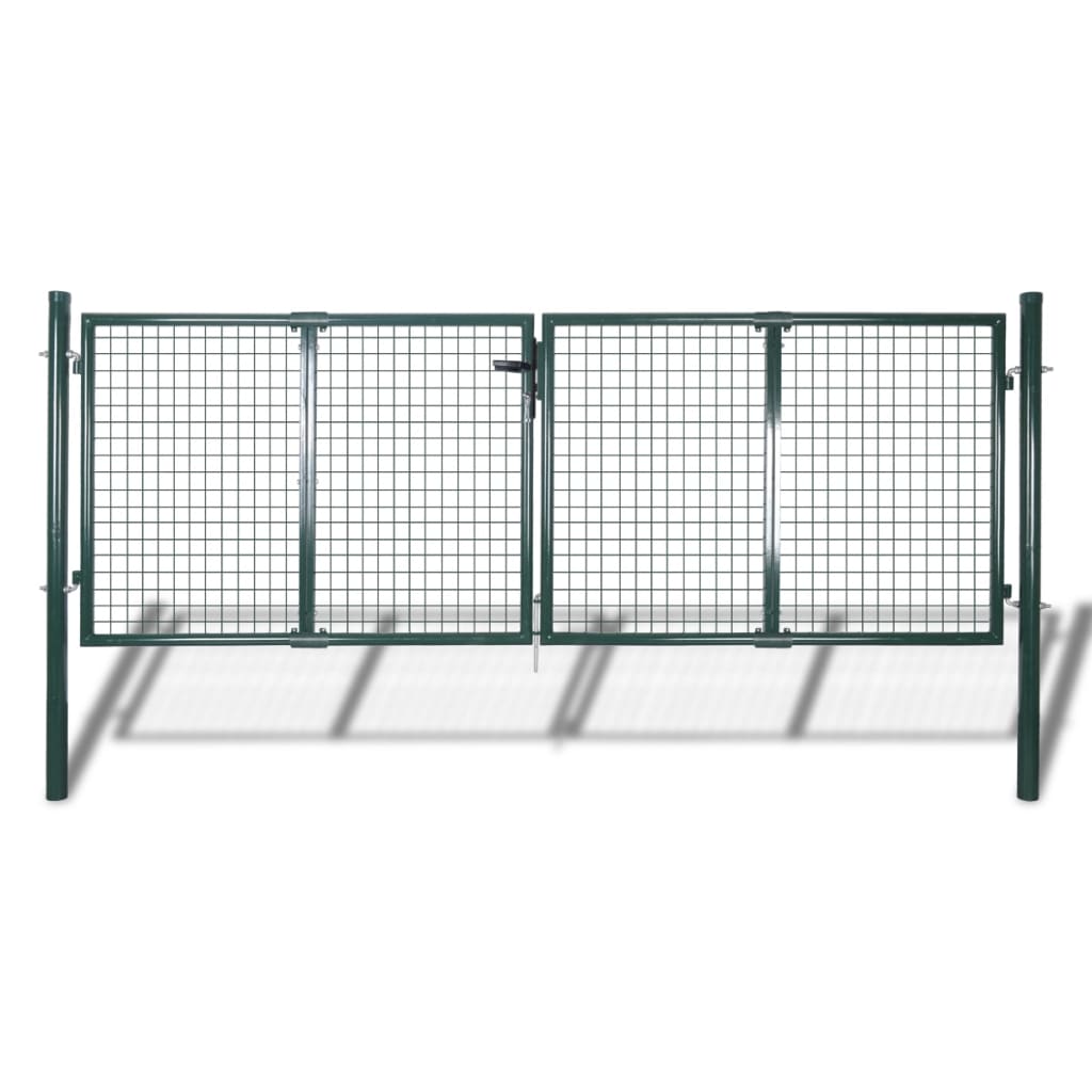 Porta Vidaxl 306x150 cm in acciaio verde