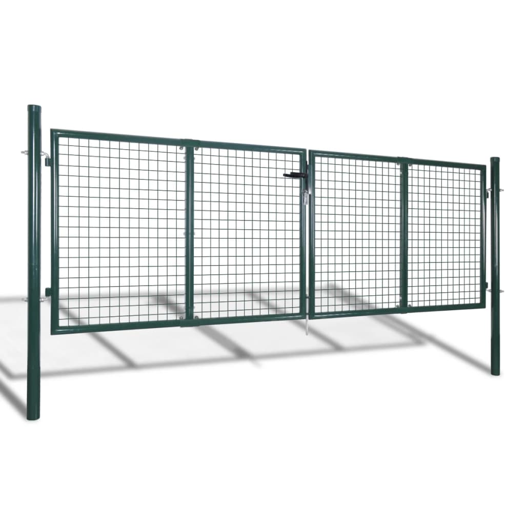 Porta Vidaxl 306x150 cm in acciaio verde