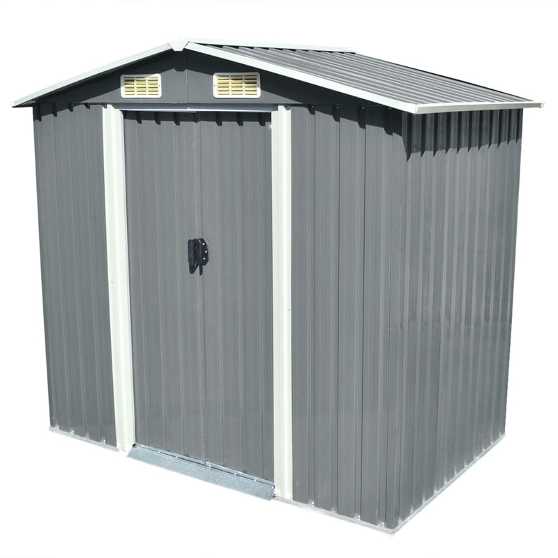 Vidaxl Garden Shed 204x132x186 cm de metal gris