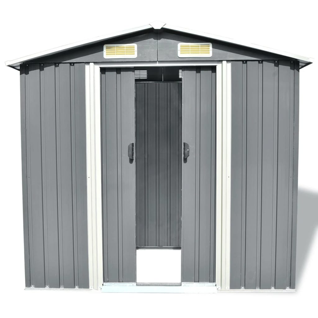 Vidaxl Garden Shed 204x132x186 cm de metal gris