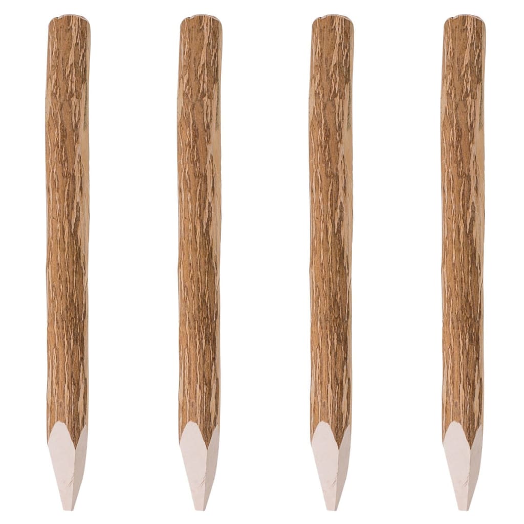 Vidaxl Postes de cerca con punto 4 PCS 90 cm Hazel Wood