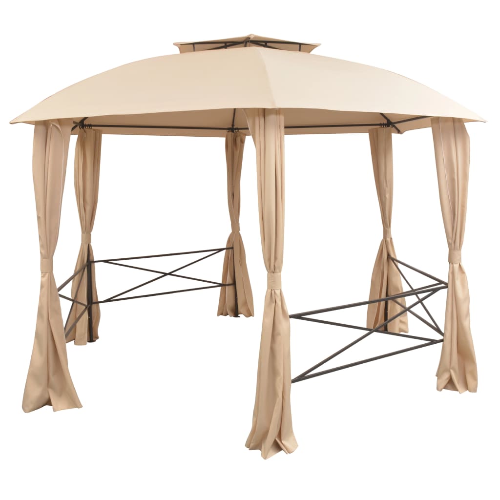 Vidaxl Garden Pavilion con cortinas hexagonales 360x265 cm