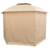 Padiglione da giardino Vidaxl con tende esagonale 360x265 cm