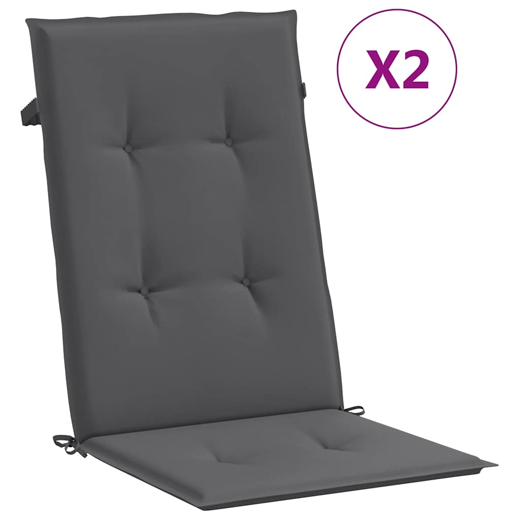 Vidaxl sedia da giardino cuscini schienale 2 pezzi 120x50x3 cm in tessuto antracite