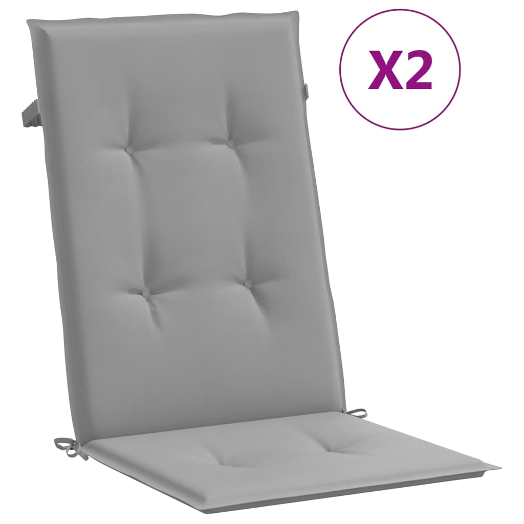 Vidaxl sedia da giardino cuscini schienale 2 pezzi 120x50x3 cm tessuto grigio