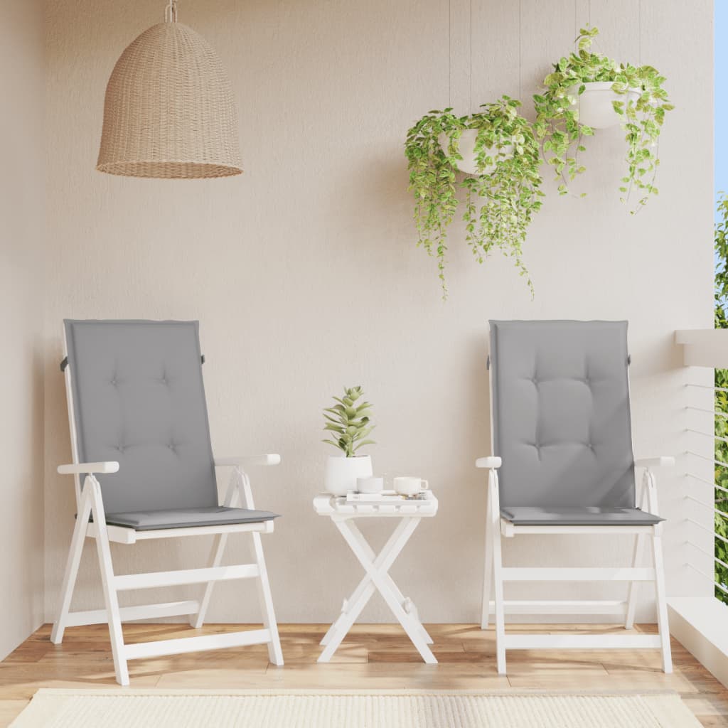 Vidaxl sedia da giardino cuscini schienale 2 pezzi 120x50x3 cm tessuto grigio