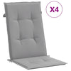 Vidaxl tuinstoelkussens 4 st hoge rug 120x50x3 cm stof grijs