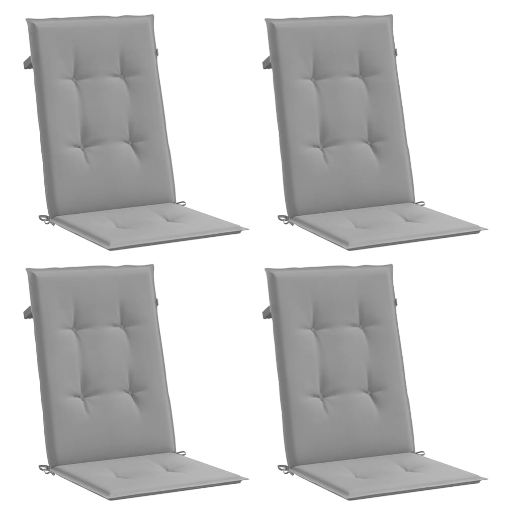 Vidaxl Garden Cushions 4 Stad Back 120x50x3 cm Grigio