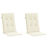 Cojines de silla de jardín de Vidaxl 6 st alto trasero 120x50x3 cm de crema de tela -colocada