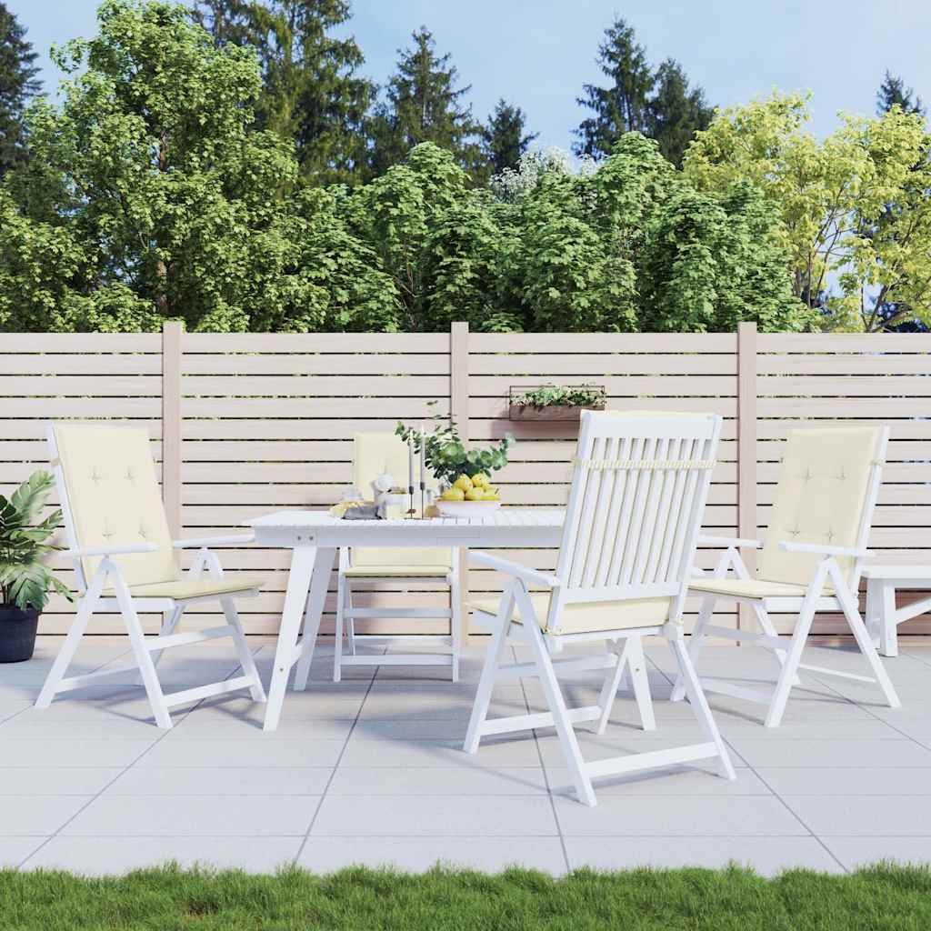 Cuscini da sedia da giardino Vidaxl 4 St High Back 120x50x3 cm Crema in tessuto -Collorato
