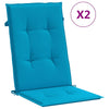 Vidaxl Garden Cushions 2 St High Back 120x50x3 cm tessuto blu