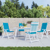 Cuscini da sedia da giardino Vidaxl 4 St High Back 120x50x3 cm tessuto blu