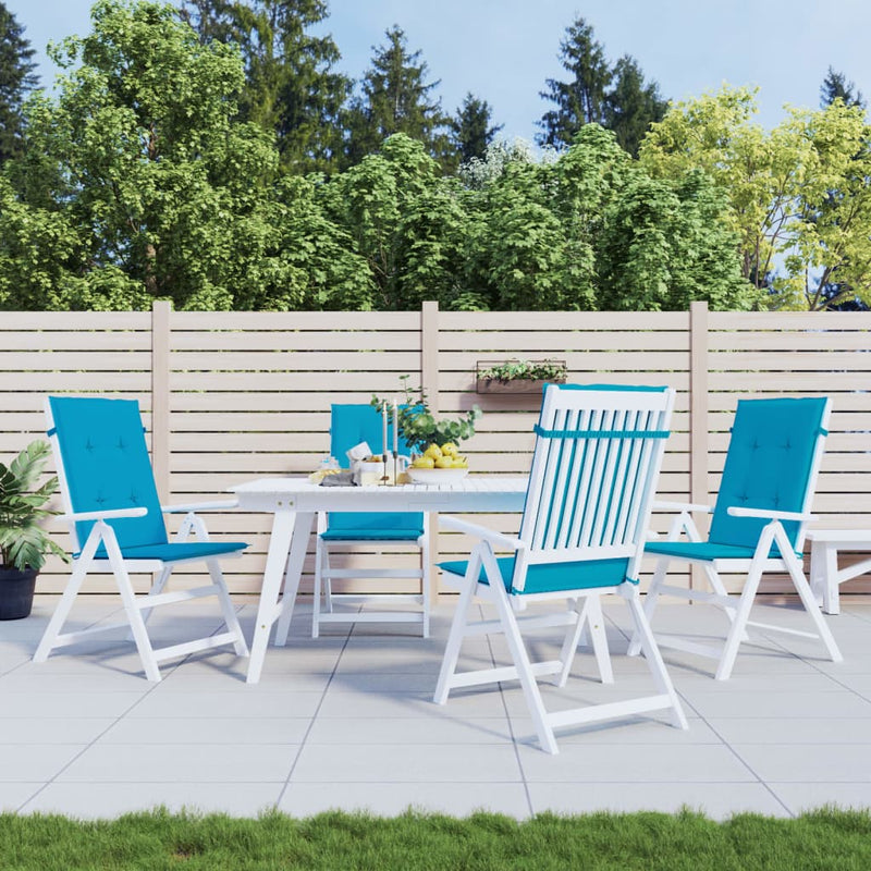 Cuscini da sedia da giardino Vidaxl 4 St High Back 120x50x3 cm tessuto blu