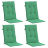 Cojines de silla de jardín de Vidaxl 4 st alto trasero 120x50x3 cm de tela verde
