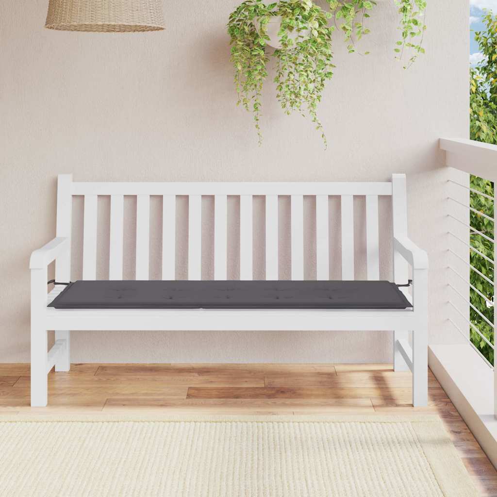 Vidaxl Garden Banch Cushion 150x50x3 cm Tessuto Oxford Antracite -Colorato