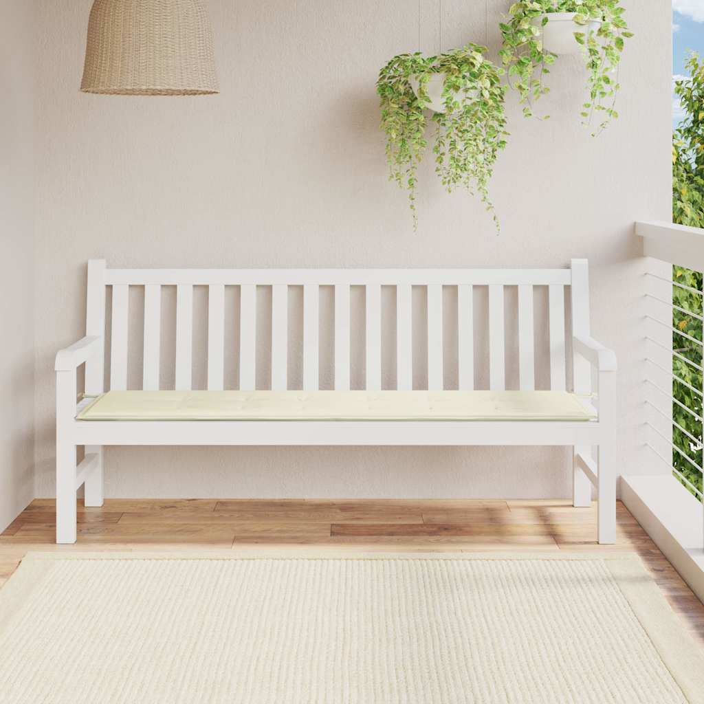 Vidaxl Garden Bench Cushion 180x50x3 CM Oxford Fabric Crème -Coled