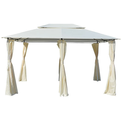 Padiglione da giardino Vidaxl con tende 4x3 m bianco