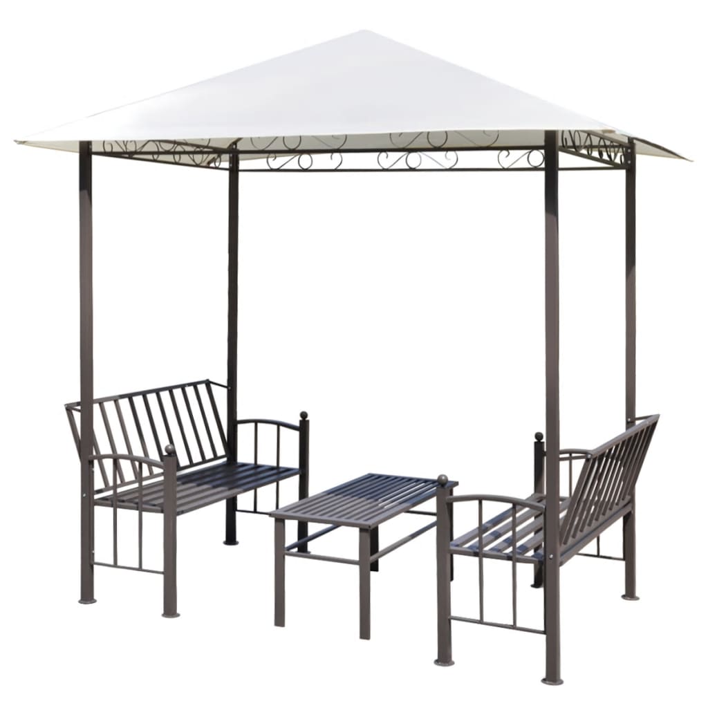 Pabellón de jardín Vidaxl con mesa y bancos 2.5x1.5x2.4 m