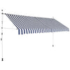 Vidaxl Luifel extiende manualmente 350 cm de rayas azules y blancas