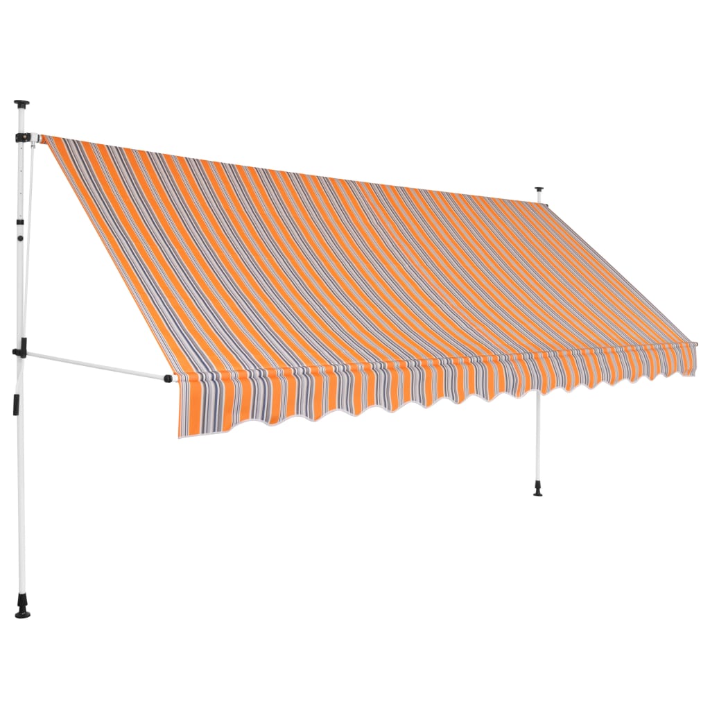 Vidaxl Luifel estende manualmente 350 cm gialle e blu strisce