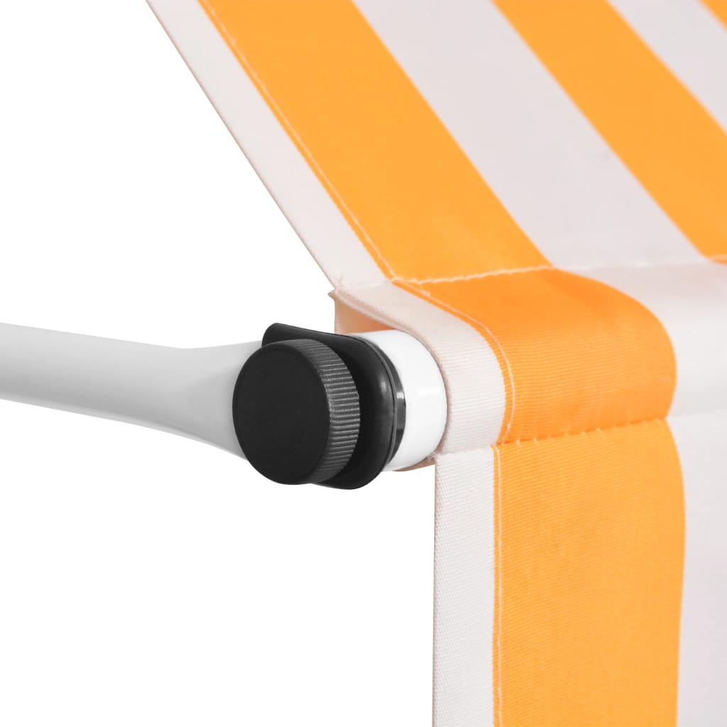 Vidaxl Luifel extiende manualmente 250 cm de rayas de naranja y blanca