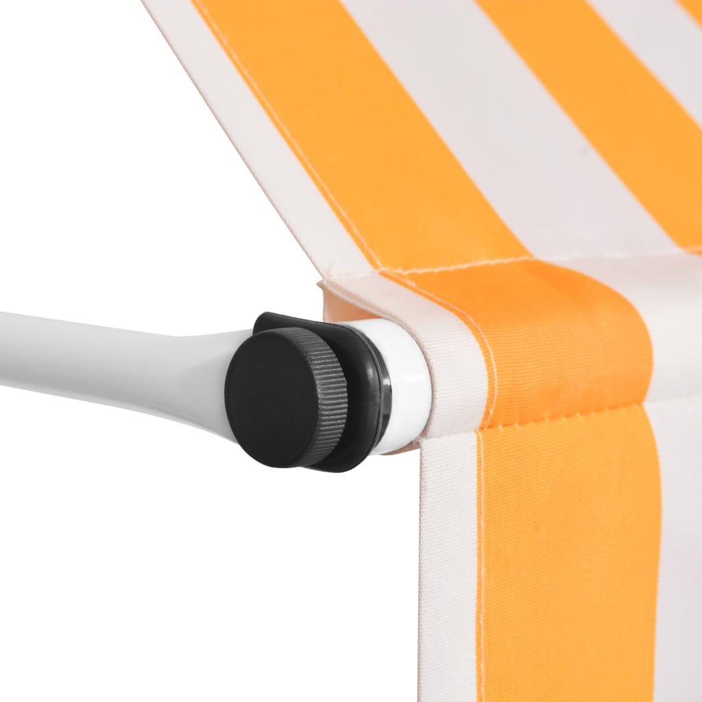 Vidaxl Luifel extiende manualmente 300 cm de rayas de naranja y blanca