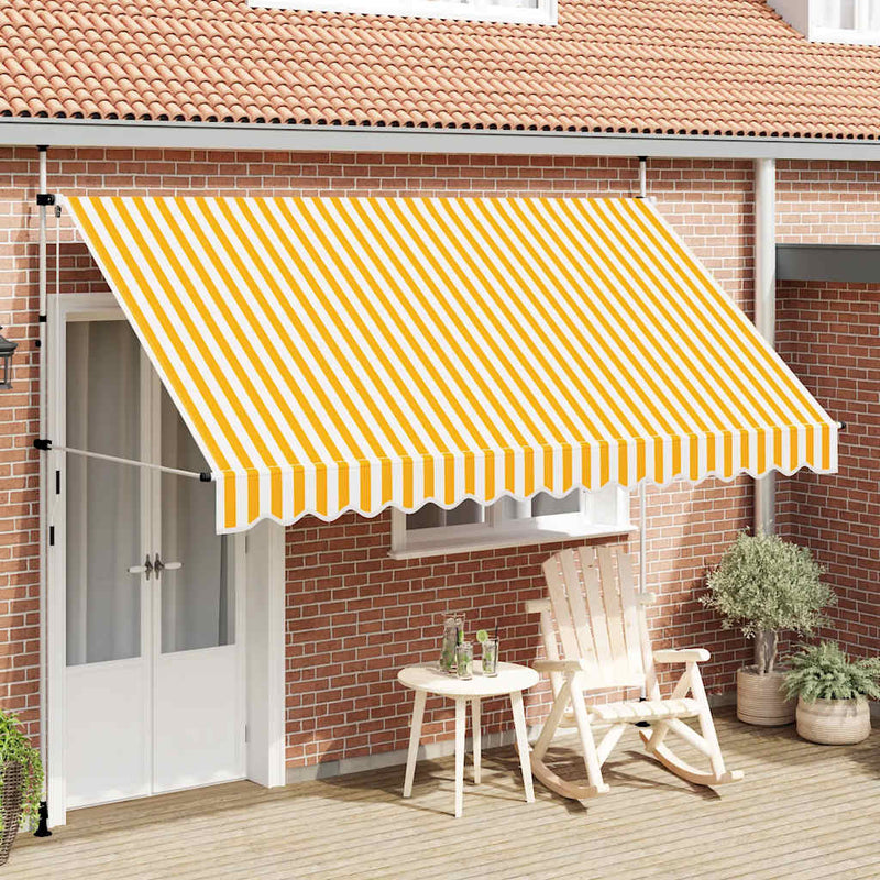 Vidaxl Luifel extiende manualmente 350 cm de rayas de naranja y blanca
