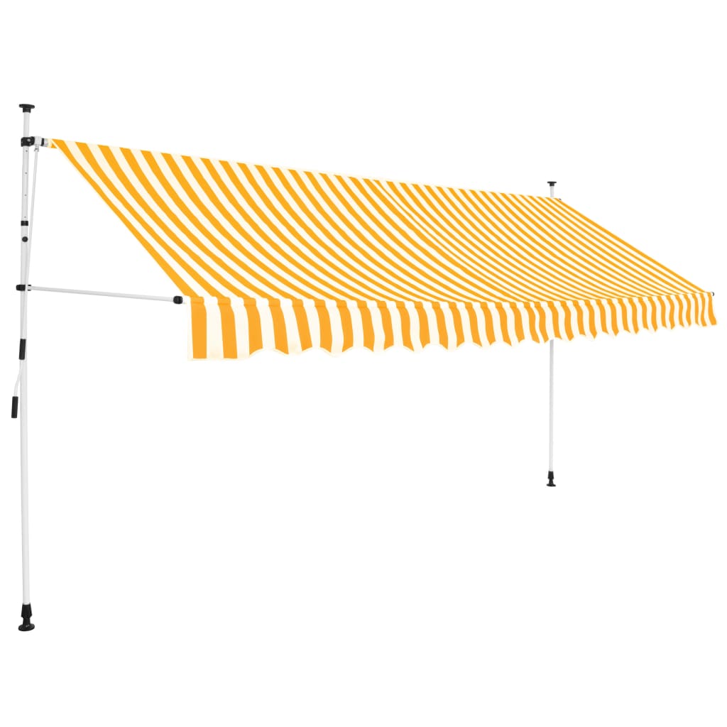 Vidaxl Luifel extiende manualmente 400 cm de rayas de naranja y blanca