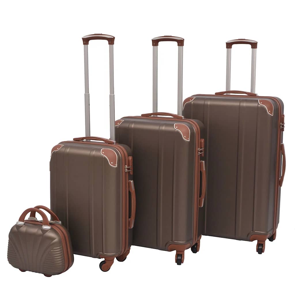 Vidaxl hard rotoling set brown 4-dlg