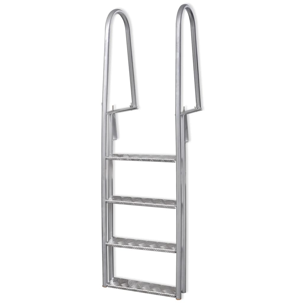 Escalera de piscina de muelle Vidaxl con 4 pasos de aluminio 167 cm