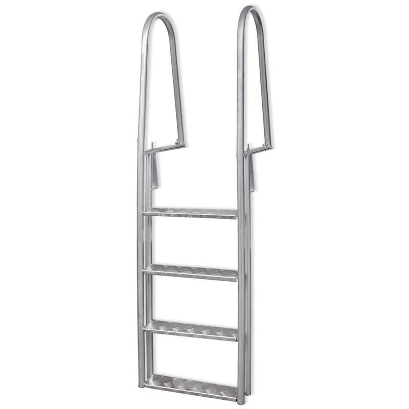 Escalera de piscina de muelle Vidaxl con 4 pasos de aluminio 167 cm