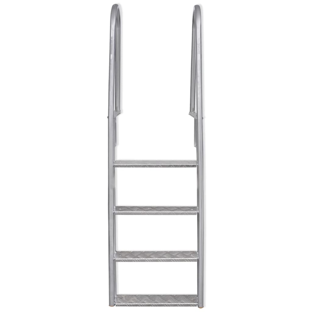 Escalera de piscina de muelle Vidaxl con 4 pasos de aluminio 167 cm