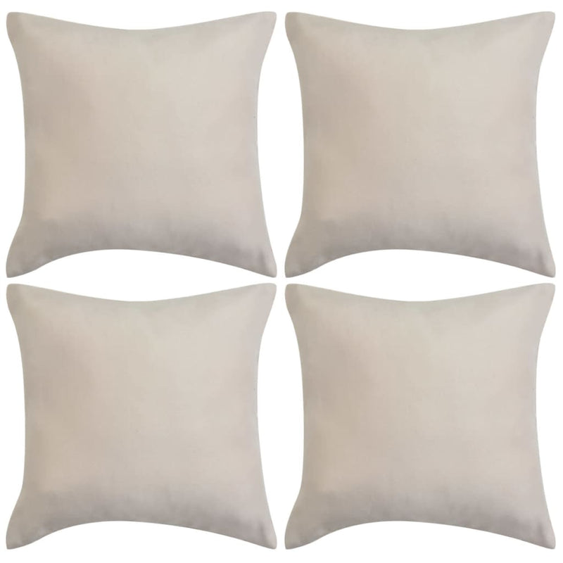 Vidaxl Coushion cubre 4 piezas de gamuza de imitación beige 50x50 cm poliéster