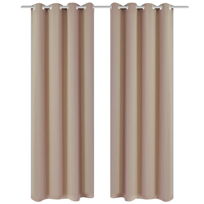 Cortinas Vidaxl con anillos de metal apagado 135x175 crema 2 pcs