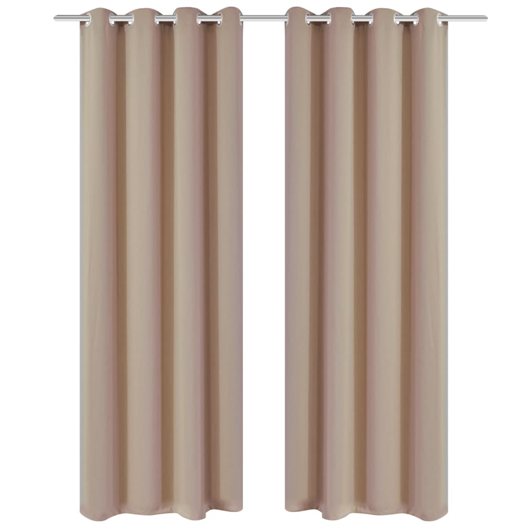 Cortinas Vidaxl con anillos de metal apagado 135x175 crema 2 pcs