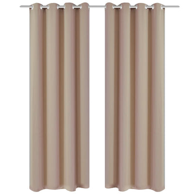 Cortinas Vidaxl con anillos de metal apagado 135x175 crema 2 pcs