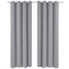 Cortinas Vidaxl con anillos de metal apagado 135x175 gris 2 pcs